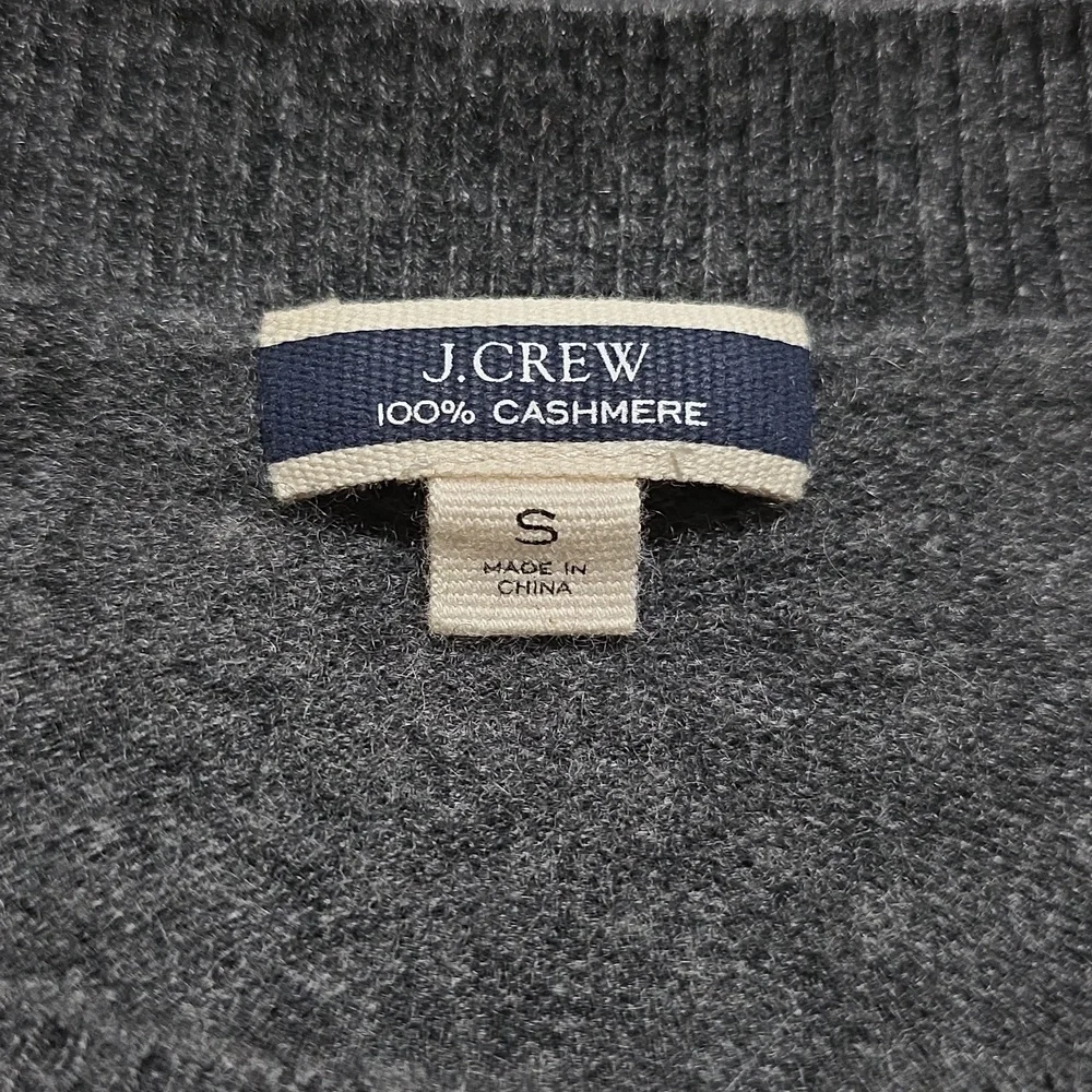 J. Crew Cashmere Slim Fit Crewneck Sweater in Heather Charcoal Size Small